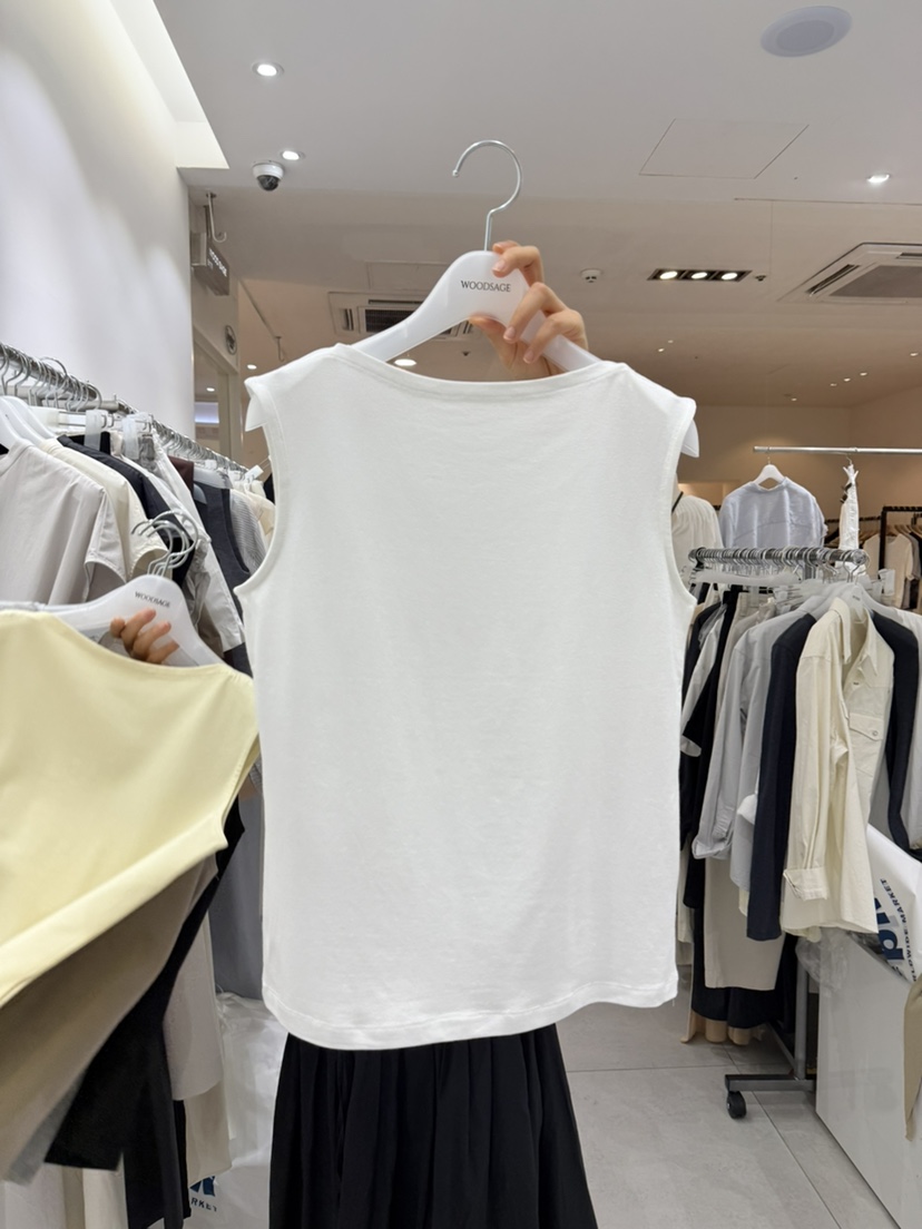 WOOD SAGE東大門實拍韓國女士新品人氣吊帶背心船領無袖WOOD SAGE吊帶/背心圖色1