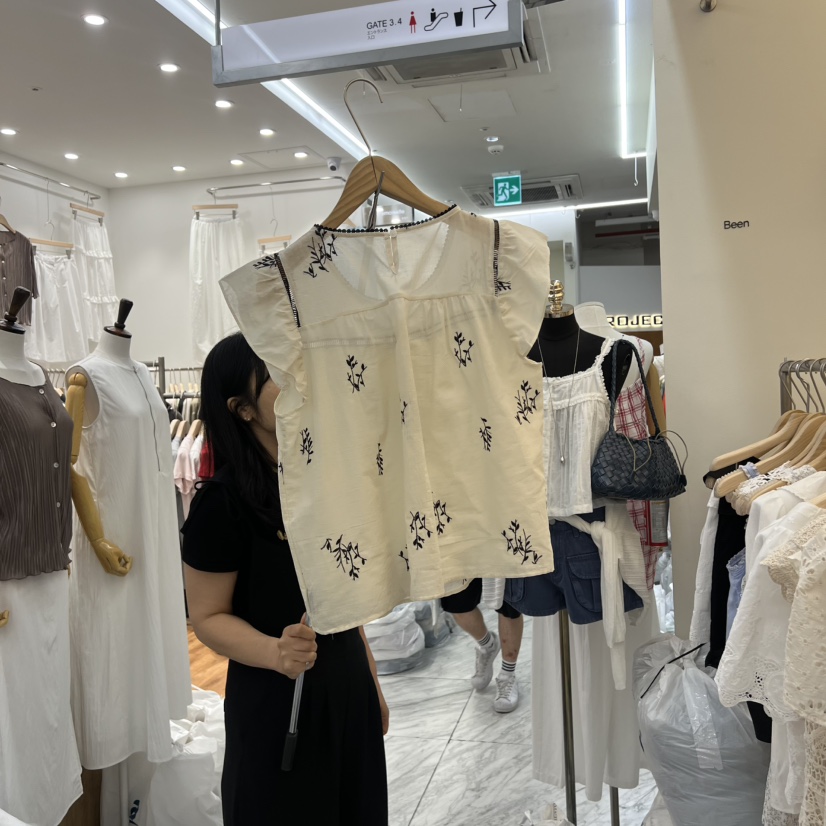 BEEN-A韓國直郵女裝新品推薦時尚人氣26夏季襯衫蕾絲衫刺繡BEEN-A襯衫/蕾絲衫