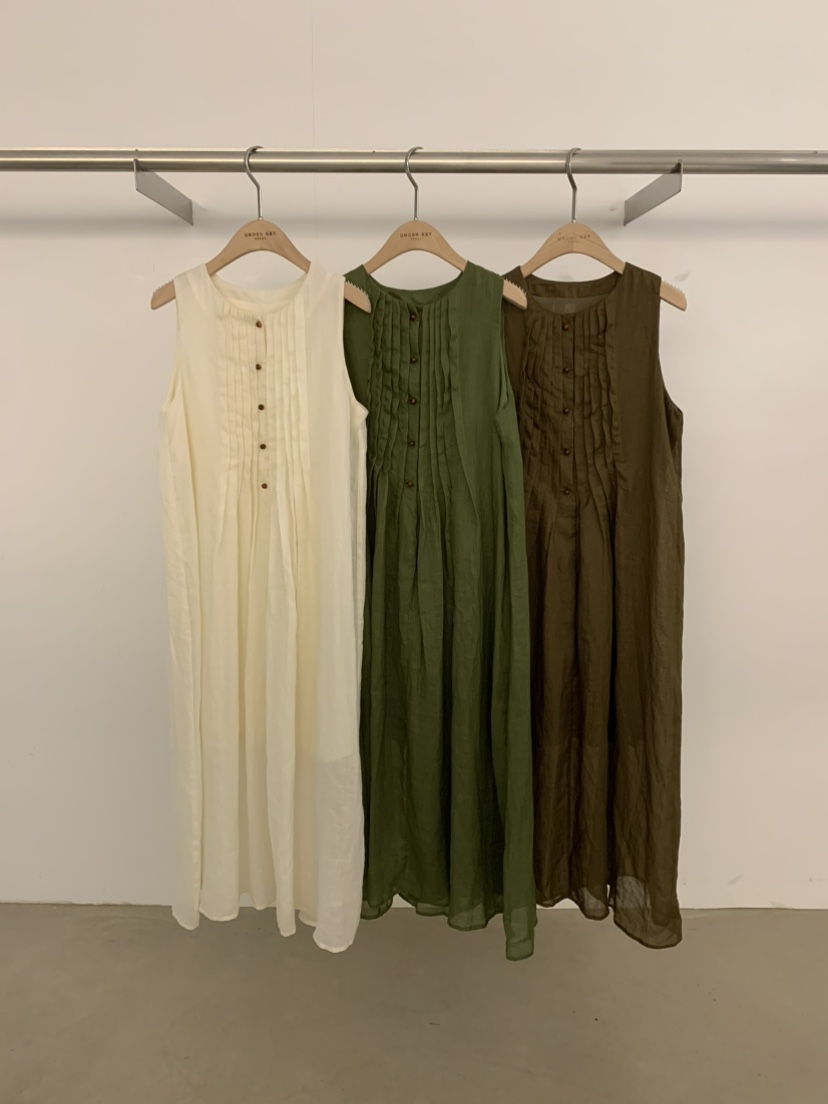 UNDER KEY韓國代購女士新品26夏季人氣時尚連衣裙亞麻布UNDER KEY連衣裙