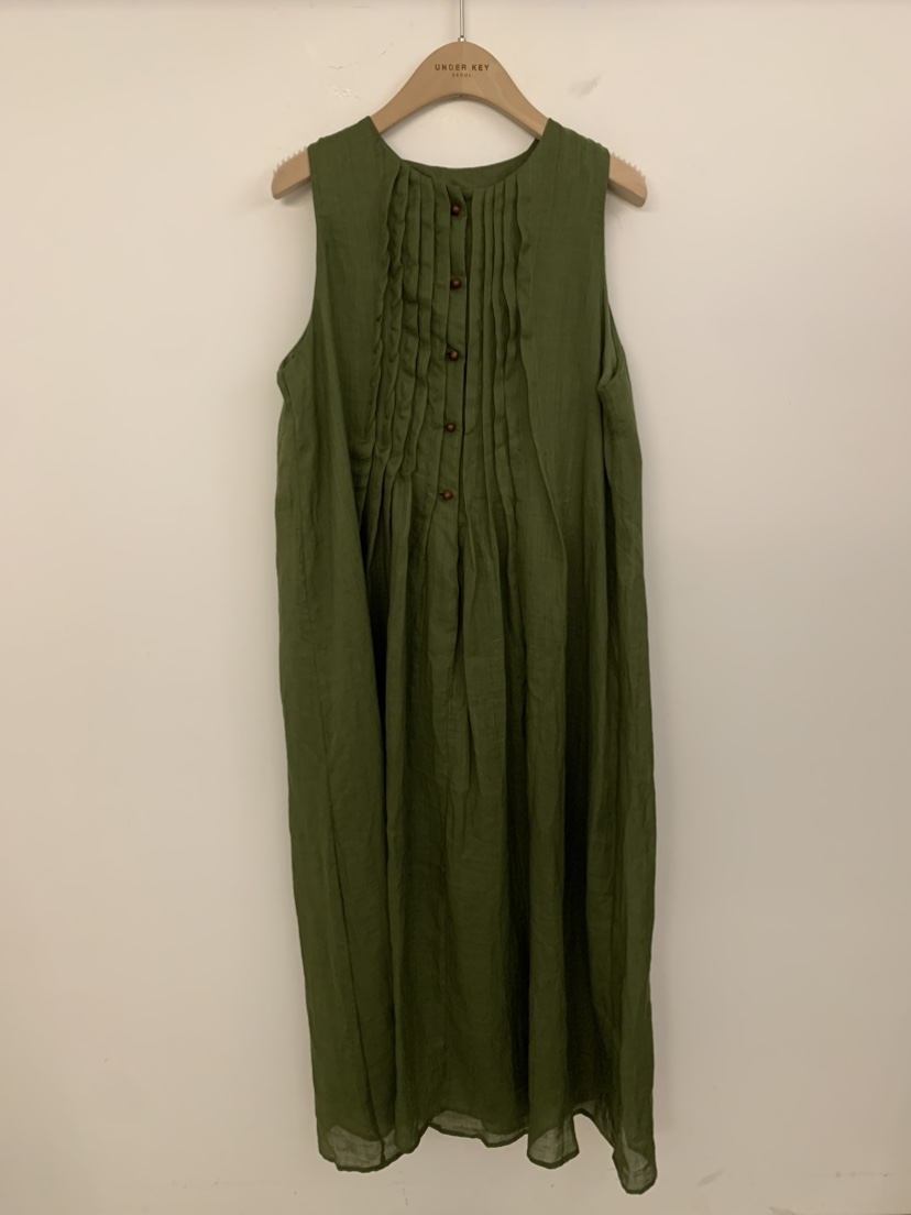 UNDER KEY韓國代購女士新品26夏季人氣時尚連衣裙亞麻布UNDER KEY連衣裙圖色1