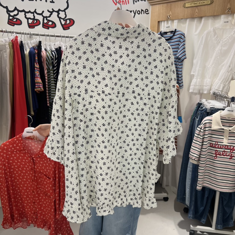 VENTI東大門實拍韓國女士新品熱賣休閑人氣時尚襯衫蕾絲衫VENTI襯衫/蕾絲衫