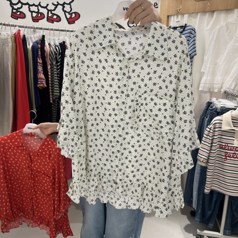 VENTI東大門實拍韓國女士新品熱賣休閑人氣時尚襯衫蕾絲衫VENTI襯衫/蕾絲衫圖色1