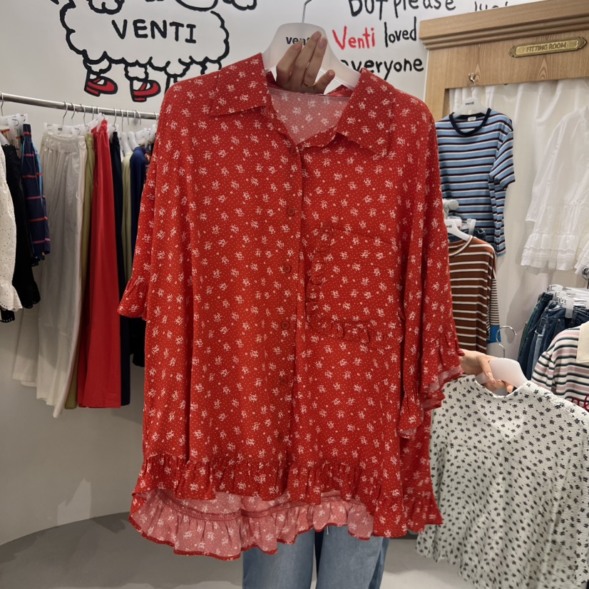 VENTI東大門實拍韓國女士新品熱賣休閑人氣時尚襯衫蕾絲衫VENTI襯衫/蕾絲衫圖色2