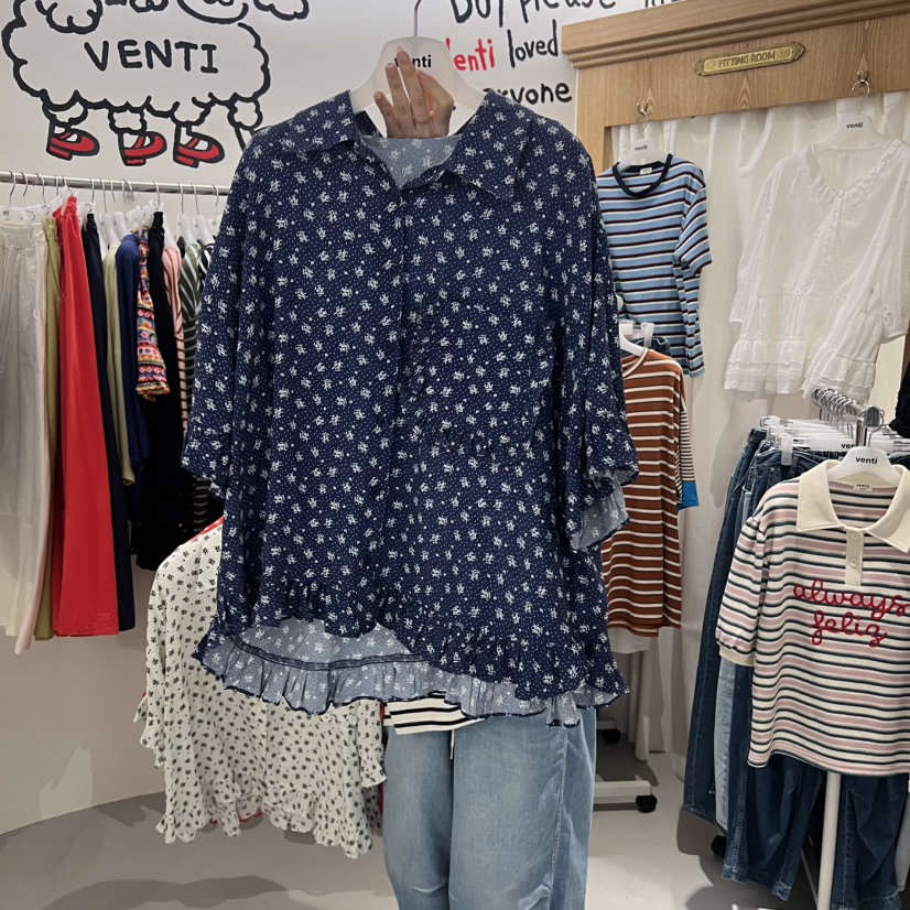 VENTI東大門實拍韓國女士新品熱賣休閑人氣時尚襯衫蕾絲衫VENTI襯衫/蕾絲衫圖色3