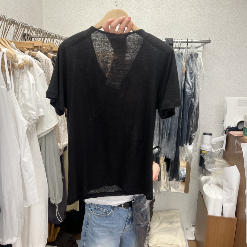 ROMANTICIZE韓國東大門代購女裝新品26夏季時尚T恤亞麻紐扣ROMANTICIZET恤