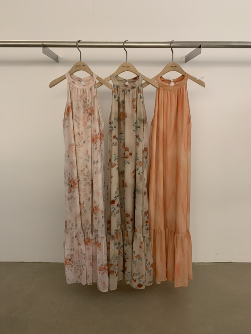 UNDER KEY韓國直郵實拍女士新品熱賣時尚26夏季連衣裙復古UNDER KEY連衣裙