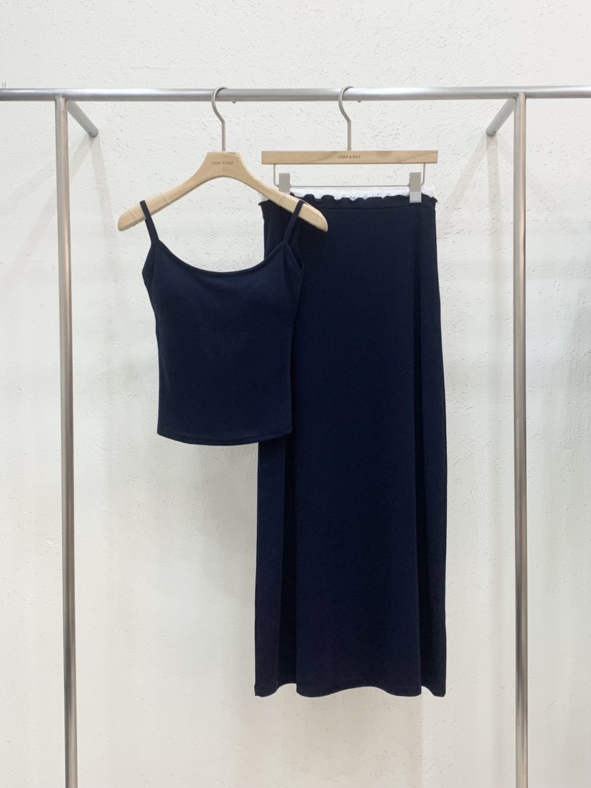 LIGHT AND SALT韓國東大門代購女裝新品時尚套裝兩件套LIGHT AND SALT套裝圖色2深藍色