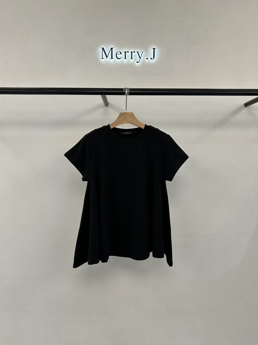 MERRY-J韓國直郵女士新款推薦休閑熱賣時尚26夏季T恤鏤空MERRY-JT恤圖色3黑色