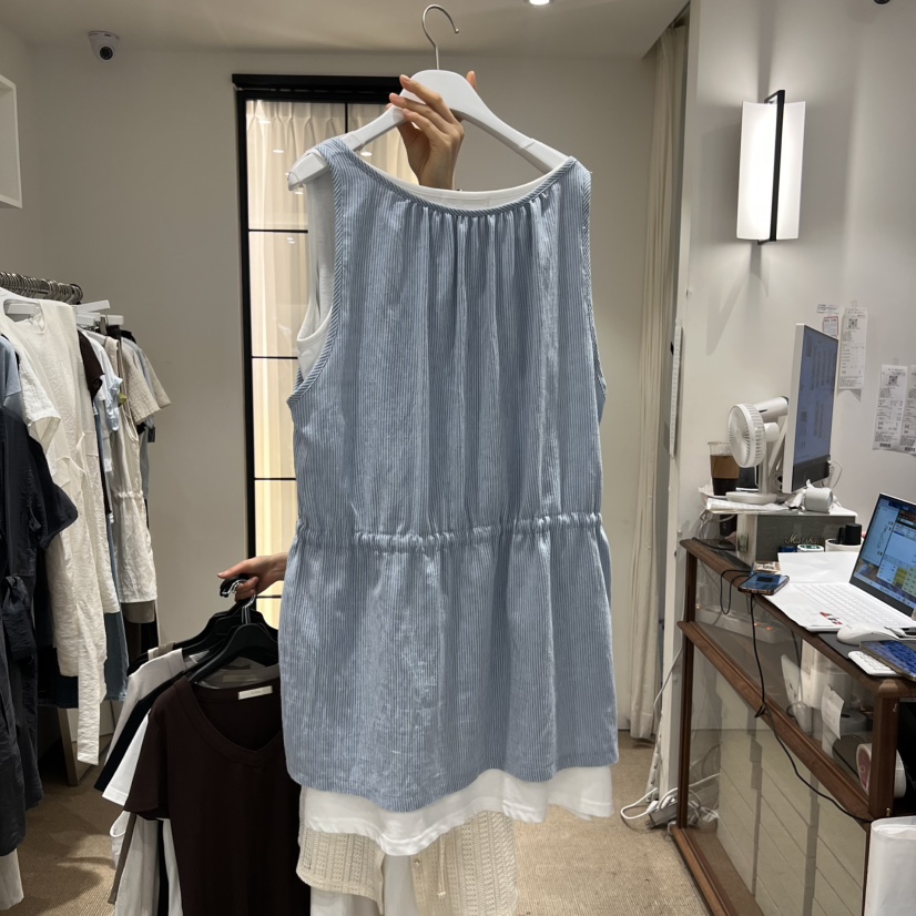 VENIR-a韓國直郵女裝新款26夏季時尚推薦連衣裙假兩件雙層VENIR-a連衣裙