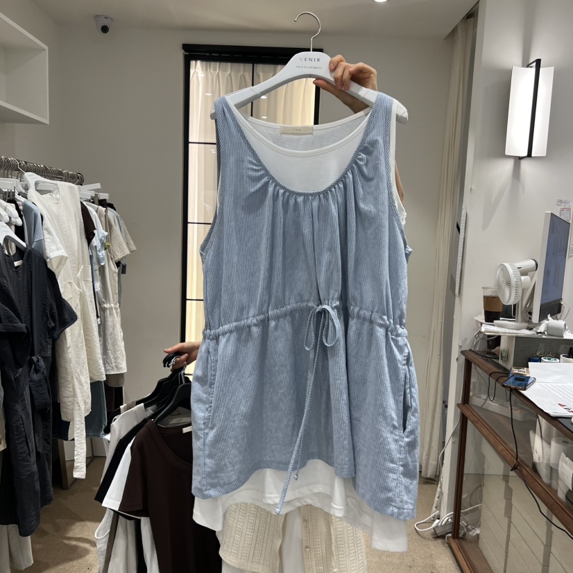 VENIR-a韓國直郵女裝新款26夏季時尚推薦連衣裙假兩件雙層VENIR-a連衣裙圖色2