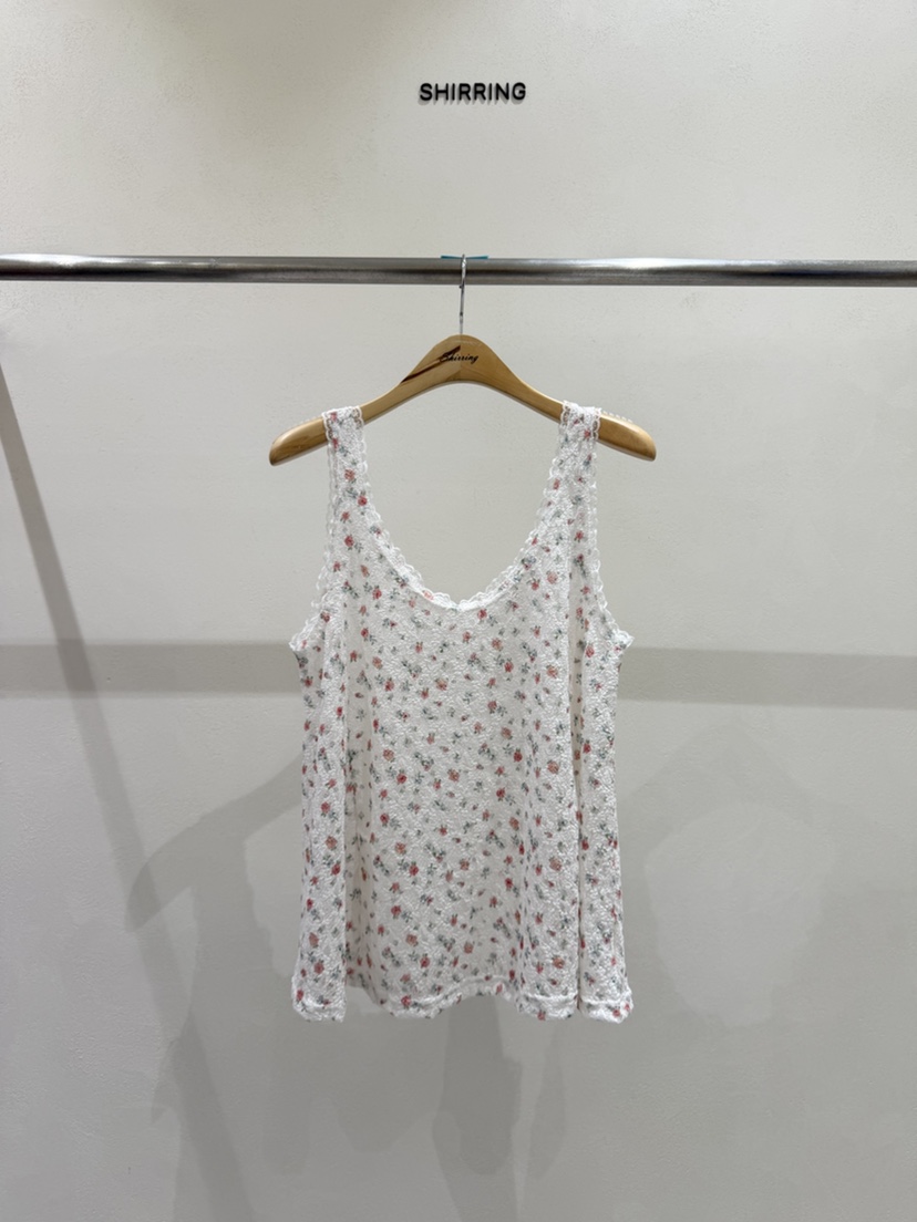 SHIRRING韓國直郵實拍女裝新品推薦吊帶背心花朵蕾絲無袖SHIRRING吊帶/背心圖色2