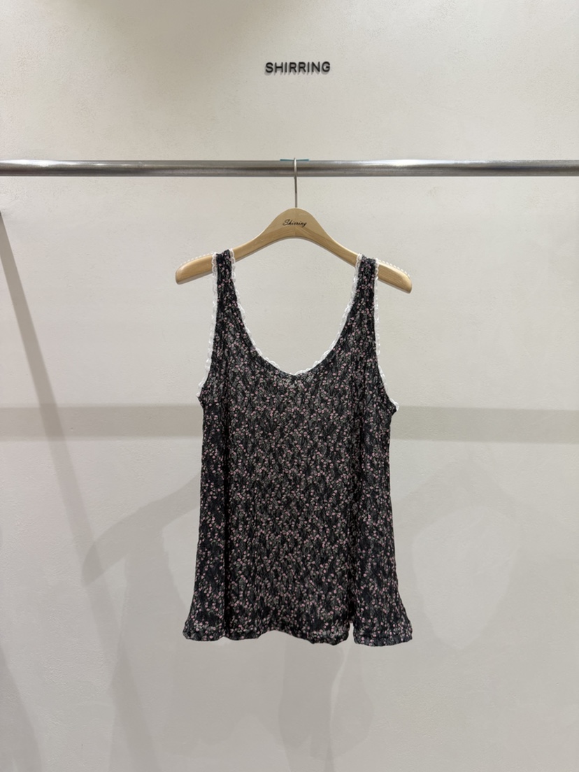 SHIRRING韓國直郵實拍女裝新品推薦吊帶背心花朵蕾絲無袖SHIRRING吊帶/背心圖色3