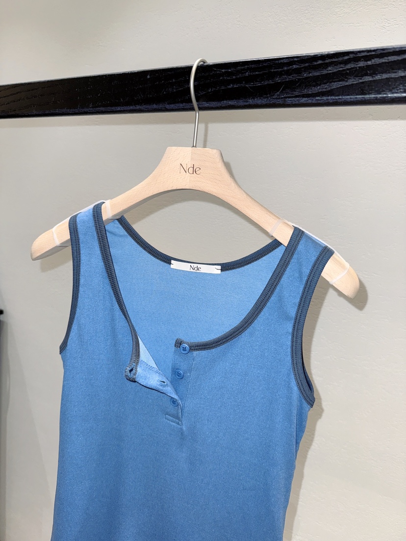 NDE韓國代購女裝新款人氣時尚休閑26夏季吊帶背心撞色無袖BOHEME_NDE吊帶/背心