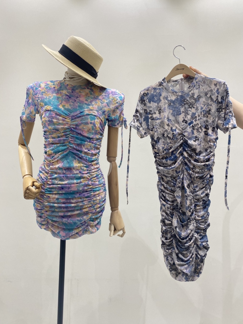 SHIRRING韓國代購女士新品人氣熱賣時尚休閑連衣裙打折褶皺SHIRRING連衣裙