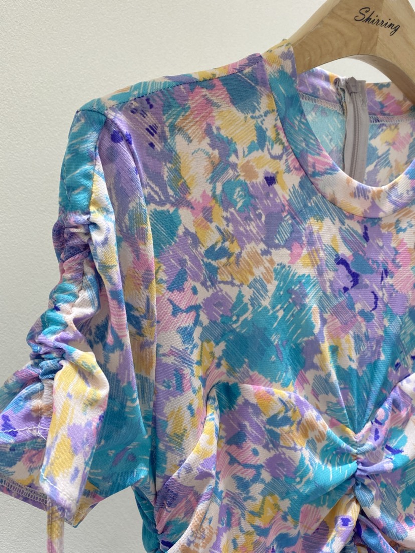 SHIRRING韓國代購女士新品人氣熱賣時尚休閑連衣裙打折褶皺SHIRRING連衣裙