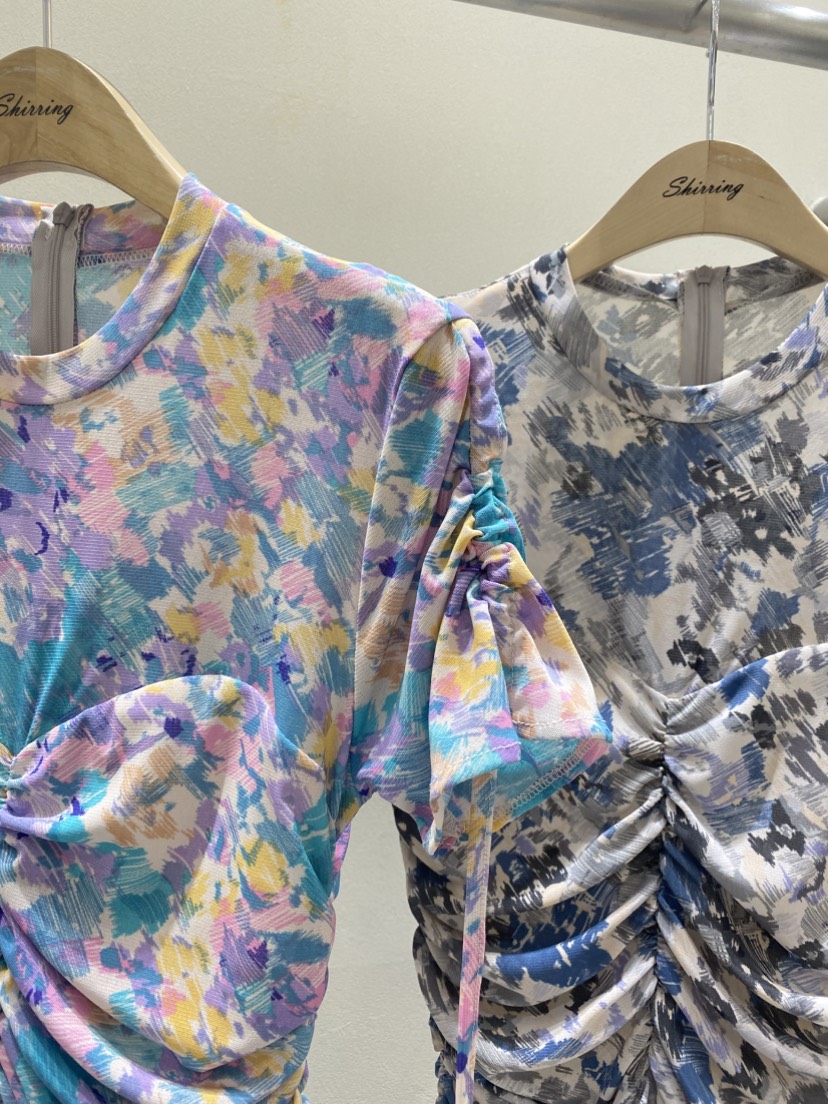 SHIRRING韓國代購女士新品人氣熱賣時尚休閑連衣裙打折褶皺SHIRRING連衣裙