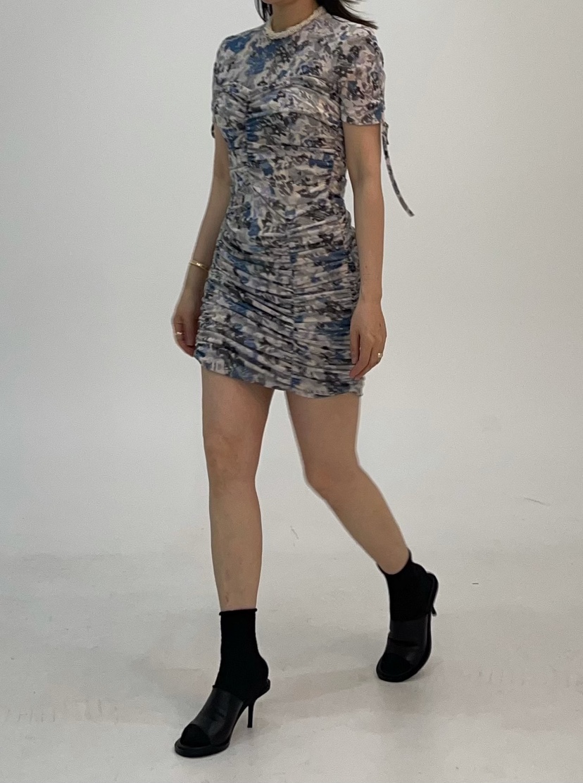 SHIRRING韓國代購女士新品人氣熱賣時尚休閑連衣裙打折褶皺SHIRRING連衣裙