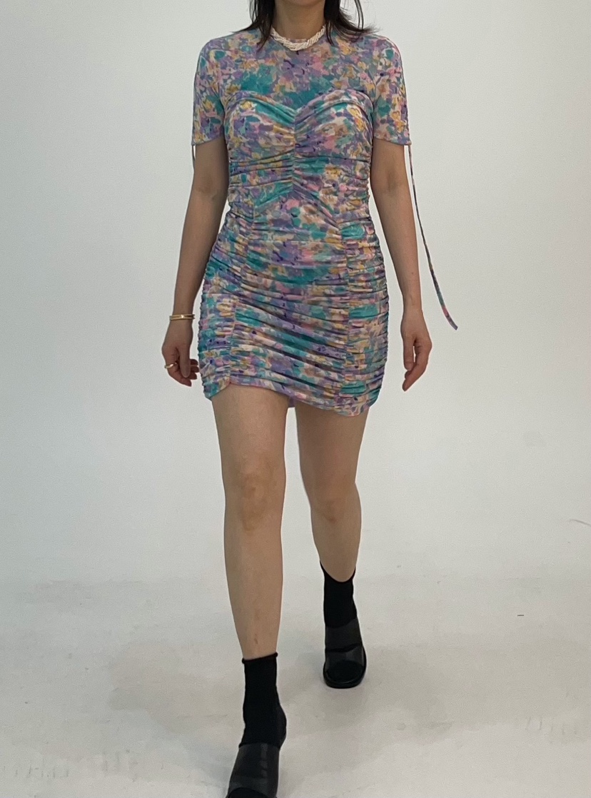 SHIRRING韓國代購女士新品人氣熱賣時尚休閑連衣裙打折褶皺SHIRRING連衣裙