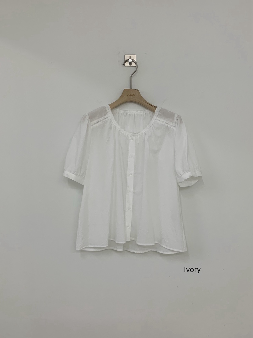 JUEDE韓國東大門直郵女裝新品休閑襯衫蕾絲衫JUEDE襯衫/蕾絲衫圖色1