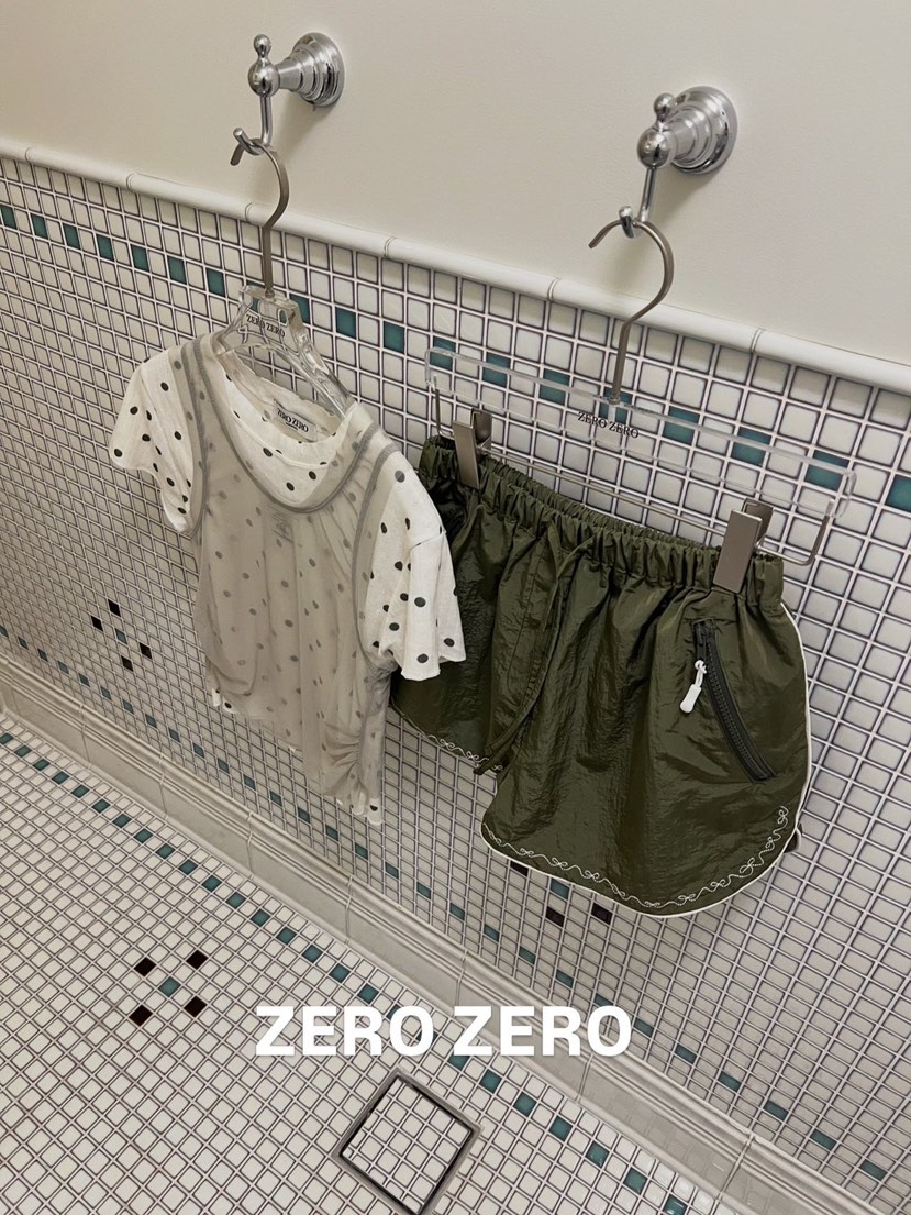 ZEROZERO韓國東大門直郵女裝新品熱賣人氣休閑T恤圓點層疊ZEROZEROT恤