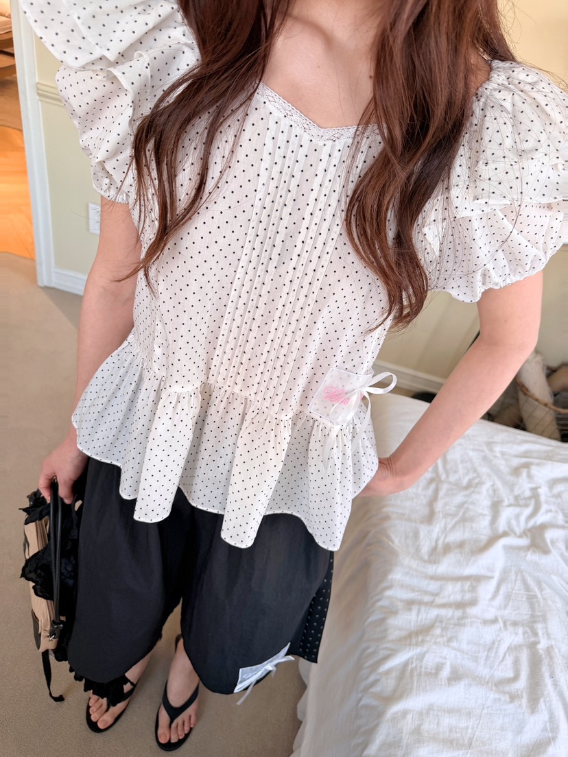 BOUTIQUE-L韓國代購女裝新款時尚休閑熱賣26夏季襯衫蕾絲衫BOUTIQUE-L襯衫/蕾絲衫