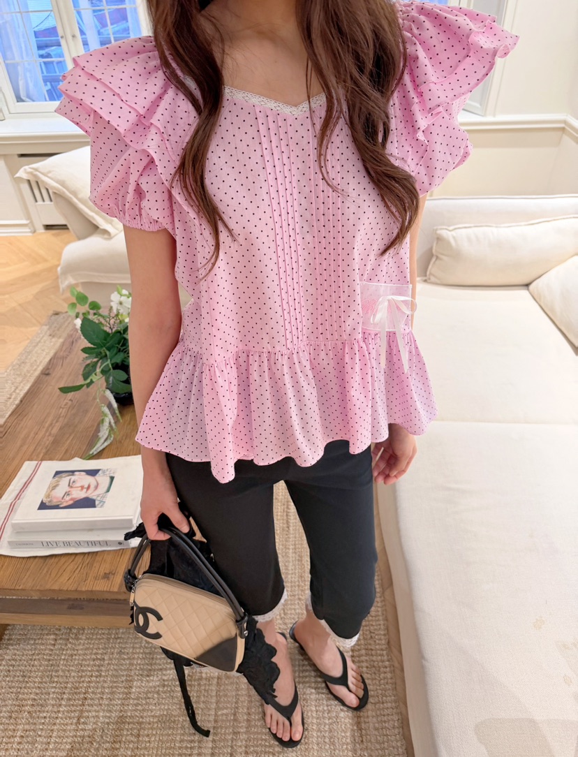 BOUTIQUE-L韓國代購女裝新款時尚休閑熱賣26夏季襯衫蕾絲衫BOUTIQUE-L襯衫/蕾絲衫