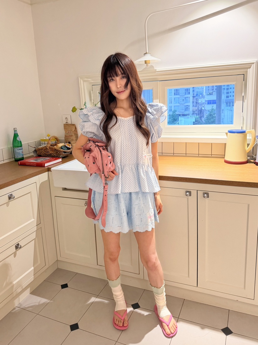 BOUTIQUE-L韓國代購女裝新款時尚休閑熱賣26夏季襯衫蕾絲衫BOUTIQUE-L襯衫/蕾絲衫圖色2