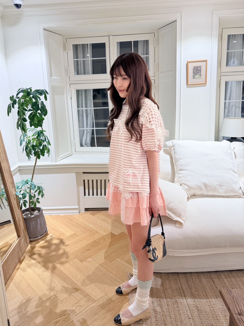 BOUTIQUE-L韓國直郵實拍女裝新款熱賣26夏季人氣休閑T恤BOUTIQUE-LT恤