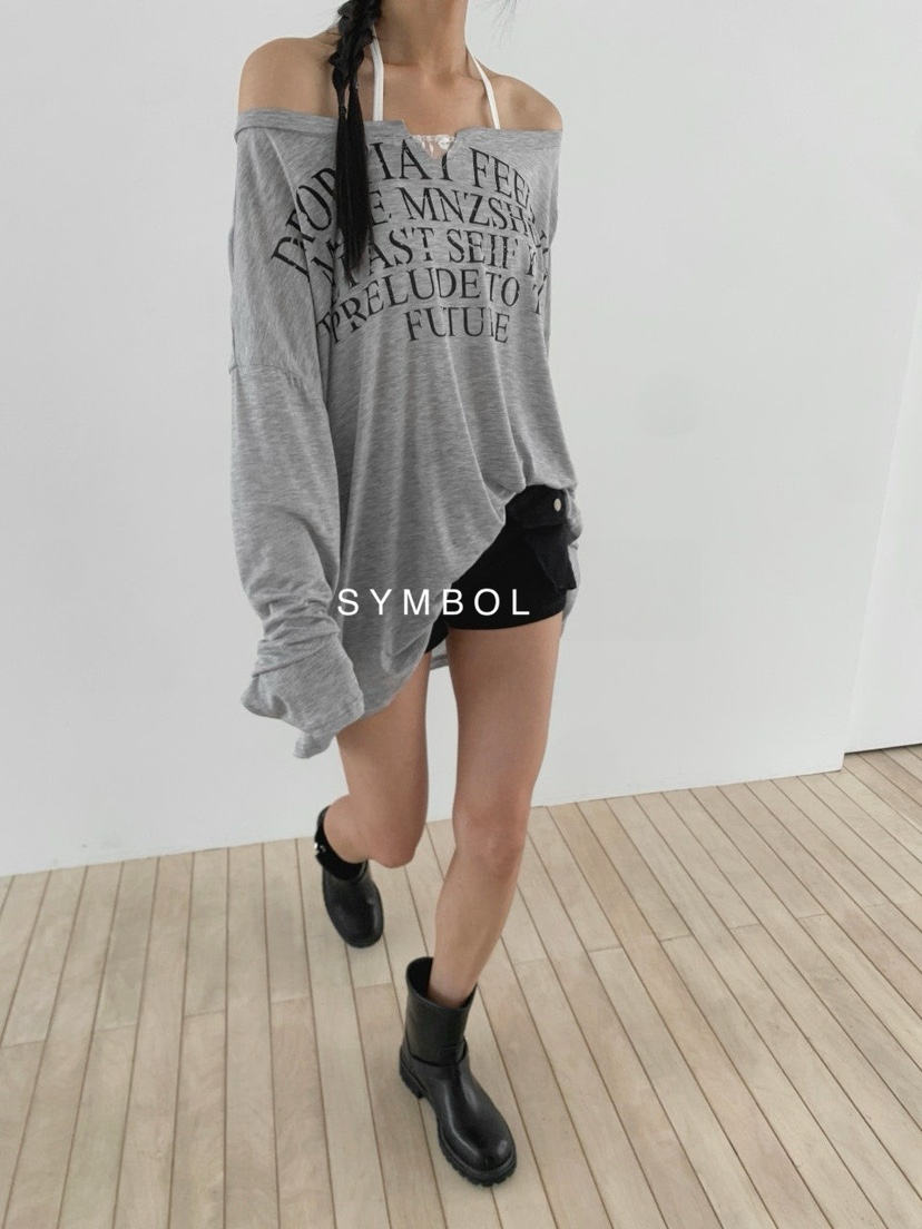 SYMBOL韓國直郵實拍女裝新款26夏季時尚休閑人氣熱賣長袖T恤SYMBOL長袖T恤