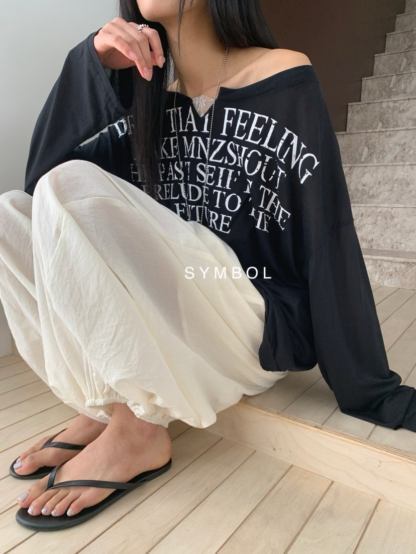 SYMBOL韓國直郵實拍女裝新款26夏季時尚休閑人氣熱賣長袖T恤SYMBOL長袖T恤