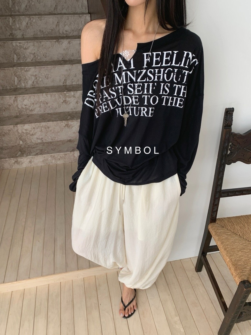 SYMBOL韓國直郵實拍女裝新款26夏季時尚休閑人氣熱賣長袖T恤SYMBOL長袖T恤