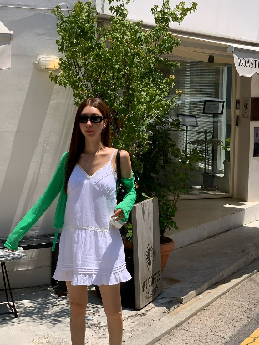REVE CITE-L韓國直郵實拍女士新品人氣推薦連衣裙蕾絲亞麻REVE CITE-L連衣裙