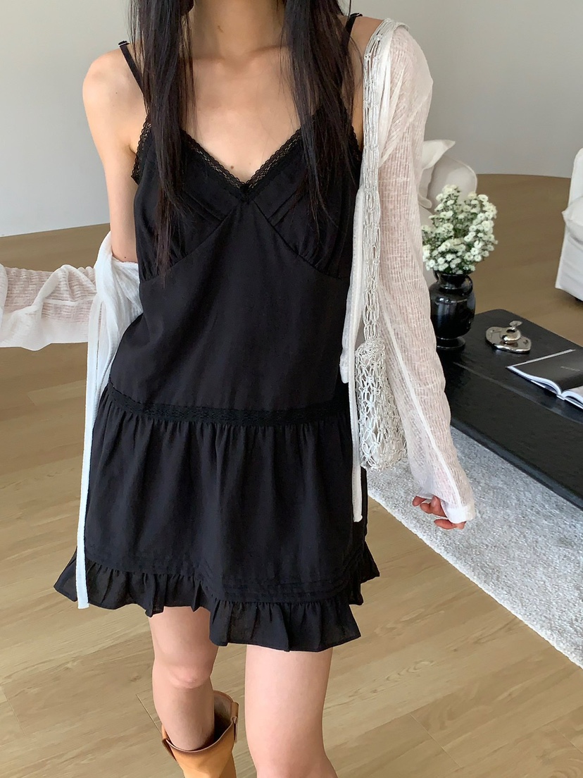 REVE CITE-L韓國直郵實拍女士新品人氣推薦連衣裙蕾絲亞麻REVE CITE-L連衣裙