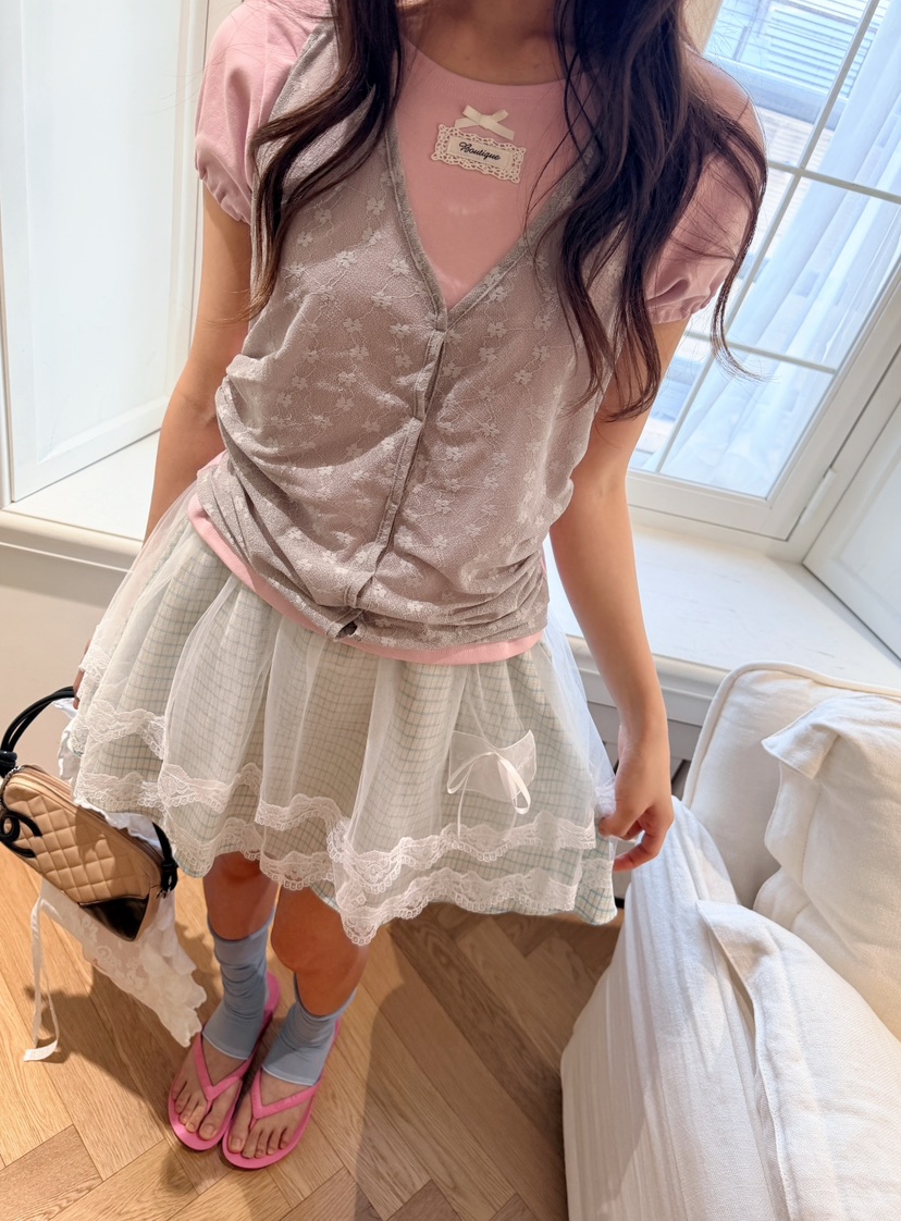BOUTIQUE-L韓國東大門直郵女士新品26夏季休閑推薦T恤露背BOUTIQUE-LT恤圖色1