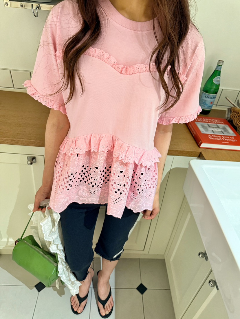 BOUTIQUE-L韓國直郵實拍女裝新款熱賣26夏季推薦T恤蕾絲BOUTIQUE-LT恤