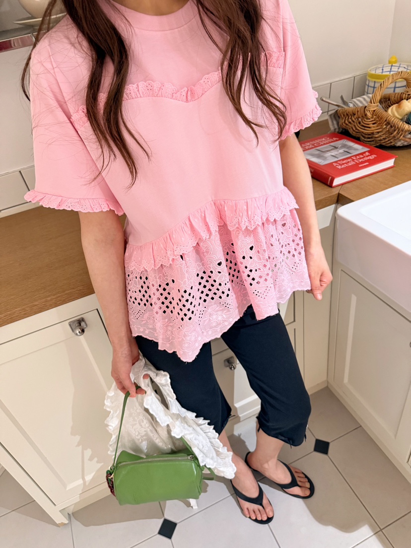 BOUTIQUE-L韓國直郵實拍女裝新款熱賣26夏季推薦T恤蕾絲BOUTIQUE-LT恤