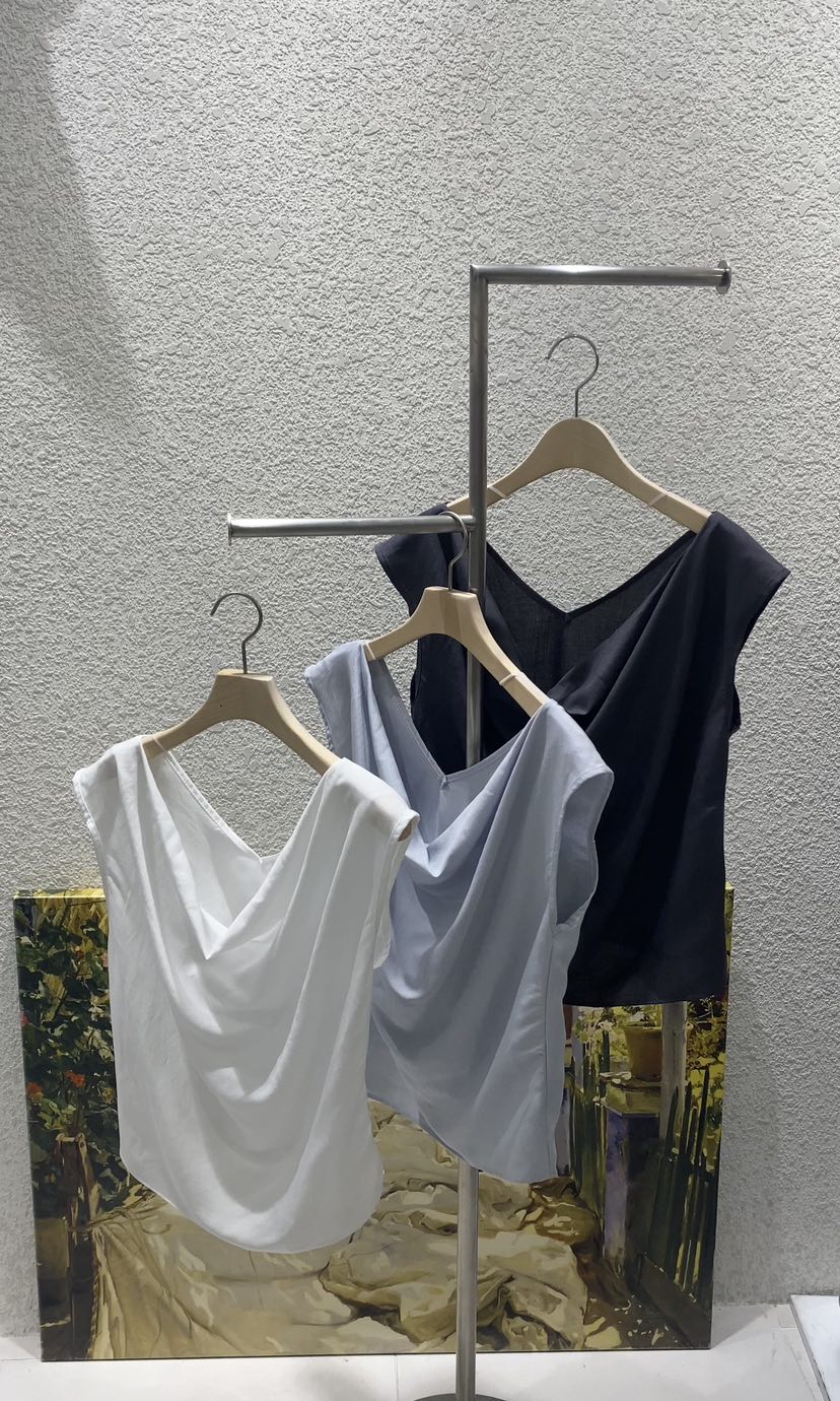 N BROWN韓國直郵女士新品休閑時尚26夏季襯衫蕾絲衫披肩亞麻N BROWN襯衫/蕾絲衫