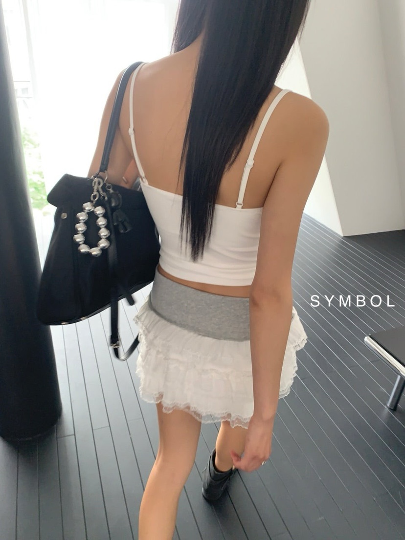 SYMBOL韓國東大門代購女裝新品時尚26夏季吊帶背心蕾絲紐扣SYMBOL吊帶/背心