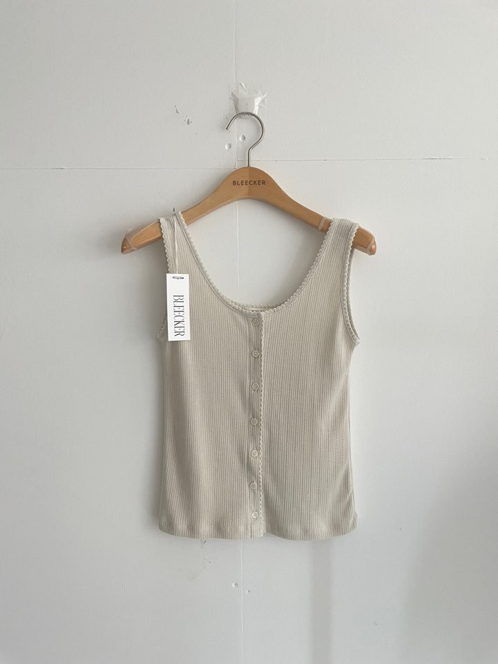 BLEECKER東大門實拍韓國女士新品熱賣休閑吊帶背心刺繡紐扣BLEECKER吊帶/背心圖色2