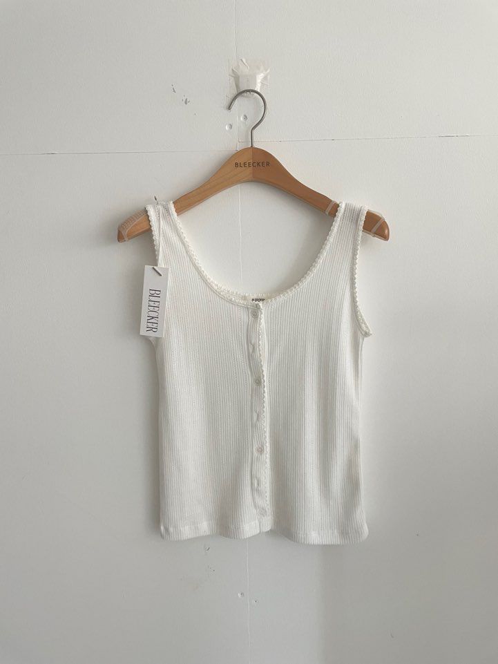 BLEECKER東大門實拍韓國女士新品熱賣休閑吊帶背心刺繡紐扣BLEECKER吊帶/背心圖色3