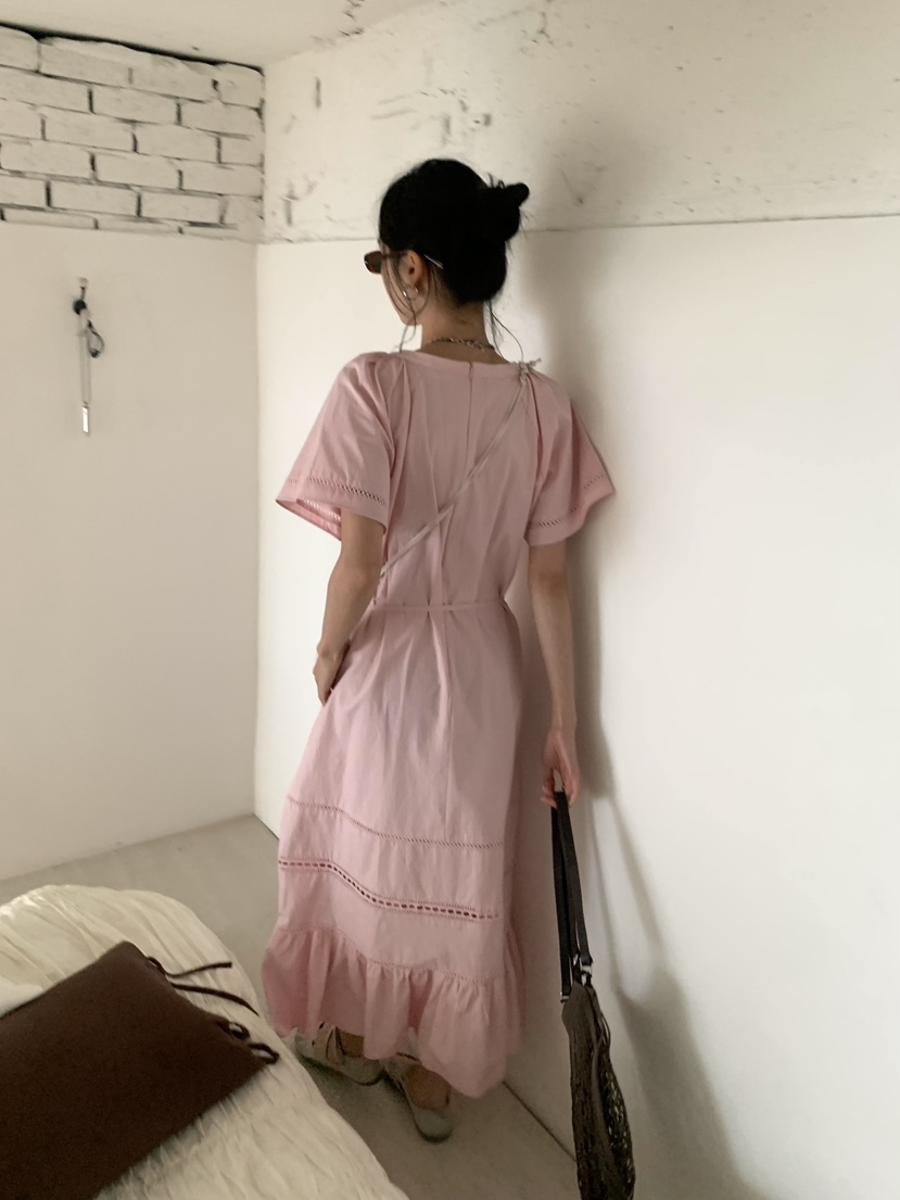 LOFN韓國東大門直郵女士新款推薦人氣休閑連衣裙OPS含腰繩LOFN連衣裙