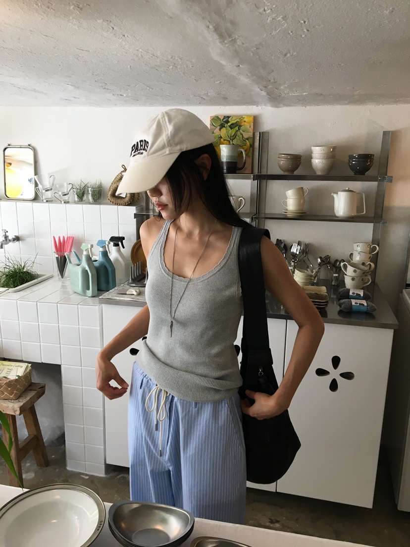 BAKING POWDER韓國代購女士新款推薦26夏季吊帶背心羅紋BAKING POWDER吊帶/背心