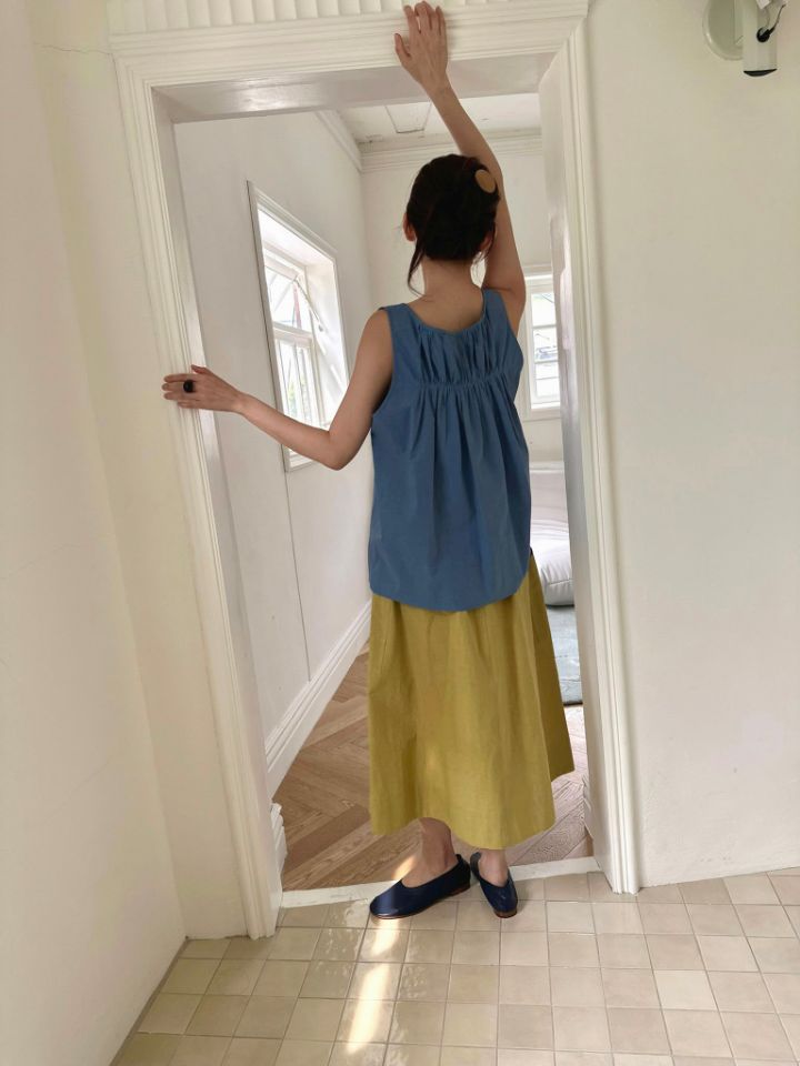 MARE韓國東大門代購女裝新品時尚休閑推薦熱賣吊帶背心褶皺MARE吊帶/背心