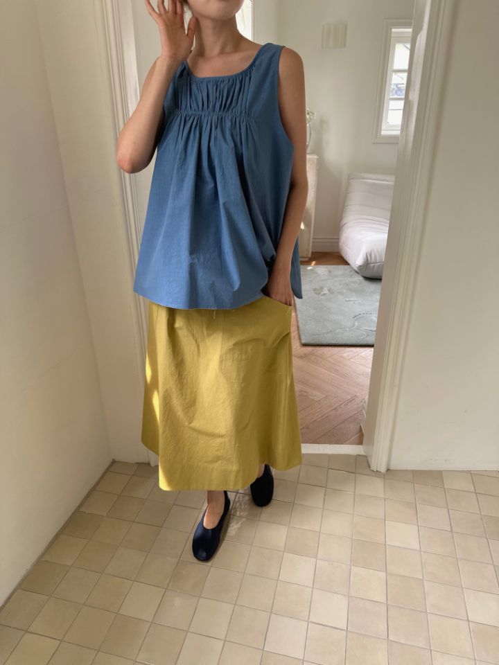 MARE韓國東大門代購女裝新品時尚休閑推薦熱賣吊帶背心褶皺MARE吊帶/背心圖色2