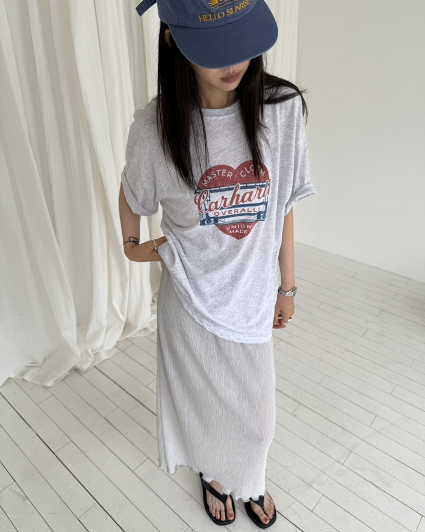 HOWDY/FACT THE NERD韓國直郵女裝新款熱賣26夏季長裙褶裥HOWDY/FACT THE NERD長裙