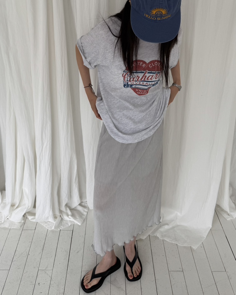 HOWDY/FACT THE NERD韓國直郵女裝新款熱賣26夏季長裙褶裥HOWDY/FACT THE NERD長裙