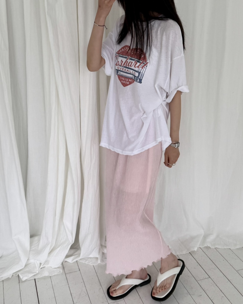 HOWDY/FACT THE NERD韓國直郵女裝新款熱賣26夏季長裙褶裥HOWDY/FACT THE NERD長裙