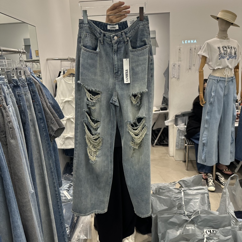 LEHNA韓國直郵女士新款休閑人氣26夏季時尚推薦熱賣牛仔褲LEHNA牛仔褲圖色1