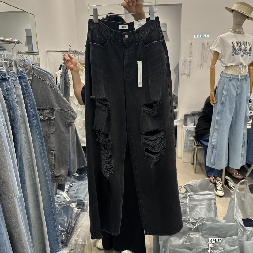 LEHNA韓國直郵女士新款休閑人氣26夏季時尚推薦熱賣牛仔褲LEHNA牛仔褲圖色2