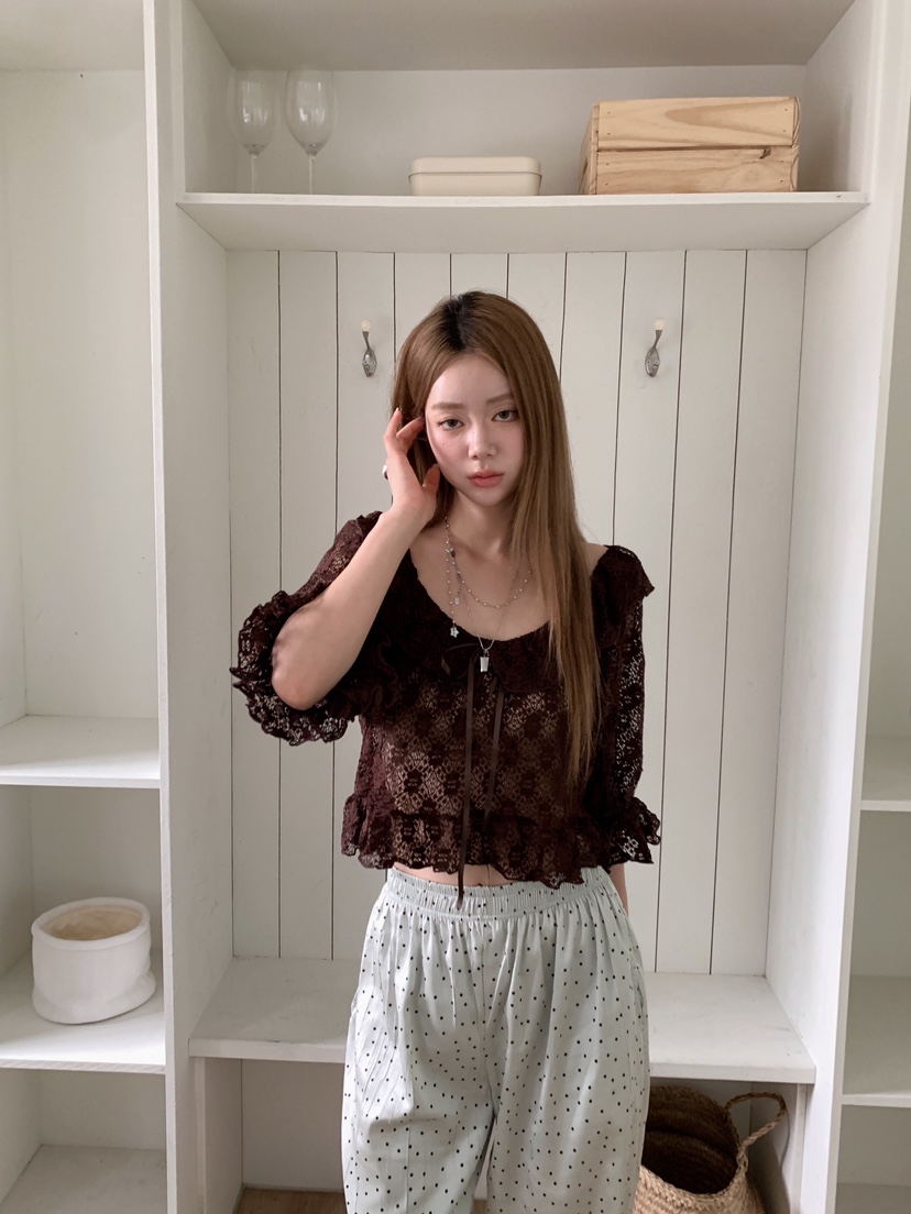 MAISONDEGLORY東大門實拍韓國女裝新款時尚人氣襯衫蕾絲衫MAISON DE GLORY襯衫/蕾絲衫